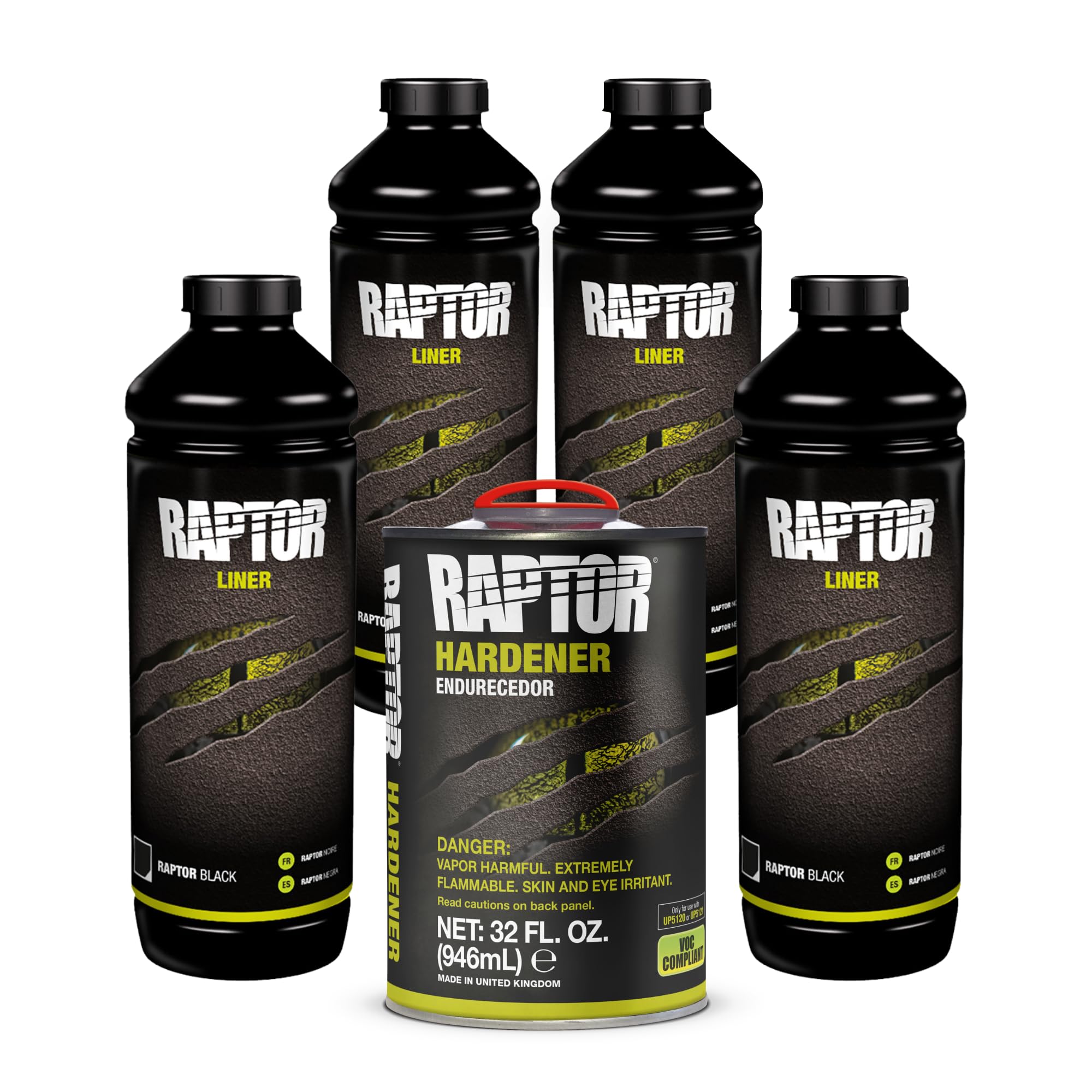 U-POL Raptor Tin Table Urethane Spray-On Truck Bed Liner & Texture Coating,4L