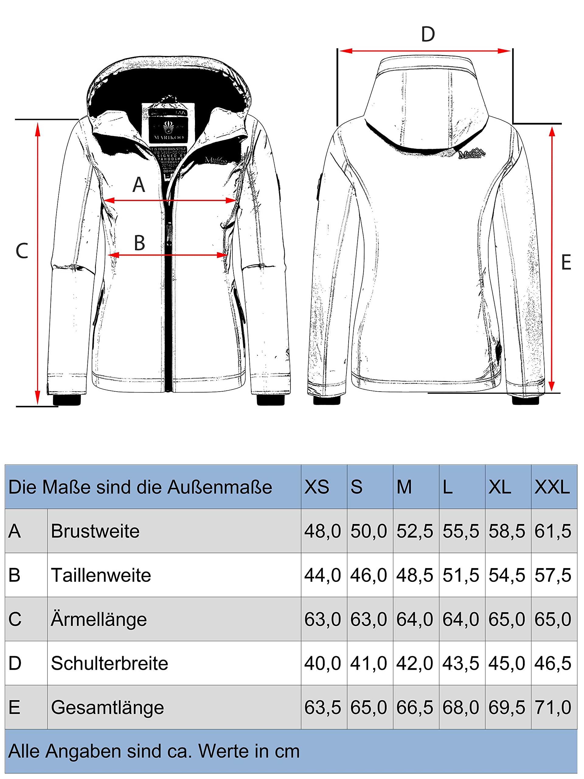 MARIKOO Lekko wyściełana damska kurtka przejściowa, krótka kurtka outdoorowa z podszewką z dżerseju i dużym kapturem, jeżyna, XS-XXL