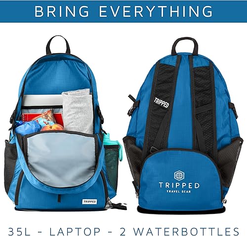 Vista 40 de Mochila de viaje: mochila ligera para senderismo, gimnasio y avión, Negro azabache, 35 liters, Mochilas Daypack