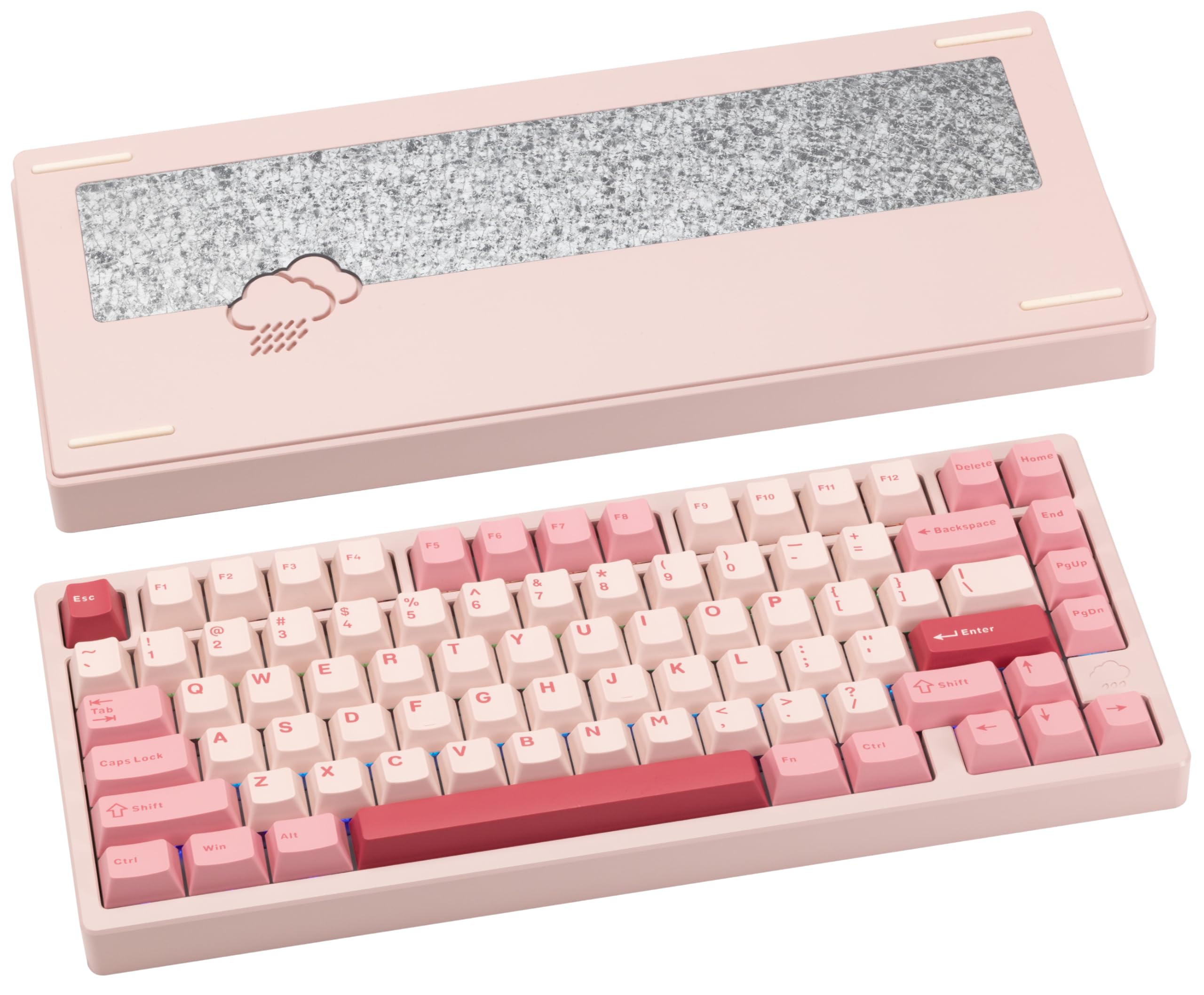 WOBKEY Rainy 75 Aluminum Cocoa Switch Mechanical Keyboard with Superior Acoustics, Wired, BT, 2.4G wireless Connectivity (Pro - White) — view 15