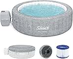 Coleman SaluSpa AirJet 7 Person Inflatable Hot Tub Round Portable Outdoor Spa with 180 Soothing AirJets and Insulated Cover, Gray, Sicily (Standard)