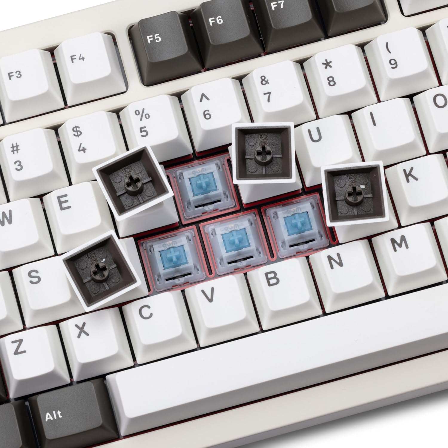KEEBMONKEY WOBKEY Crush 80 Beta CNC Aluminum Quick-Disassembly Ball-Catch Mount Triple-Mode Connectivity Gaming Mechanical Keyboard with HMX Frost Jade Switch and BSUN Arctic Switch (Pro White)