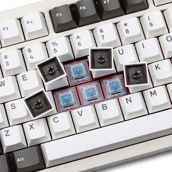 KEEBMONKEY WOBKEY Crush 80 Beta CNC Aluminum Quick-Disassembly Ball-Catch Mount Triple-Mode Connectivity Gaming Mechanical Keyboard with HMX Frost Jade Switch and BSUN Arctic Switch (Pro White)