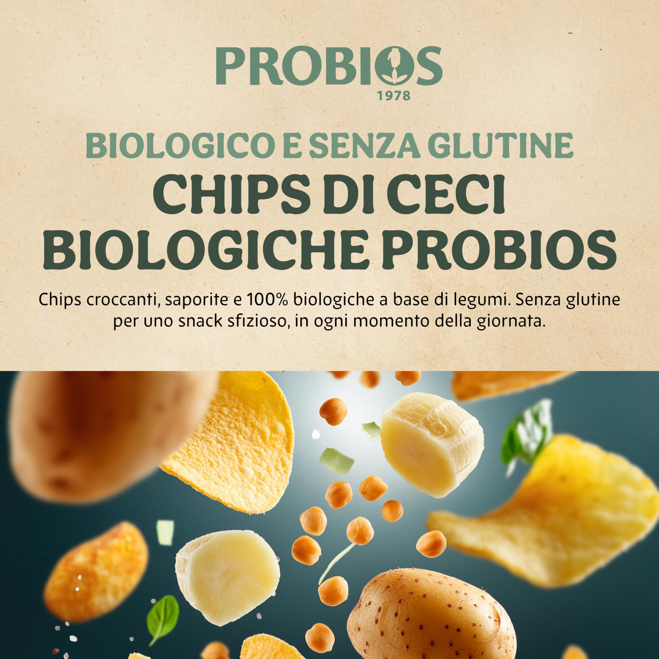 Probios Chips con garbanzos bio embalaje 12 x 40g