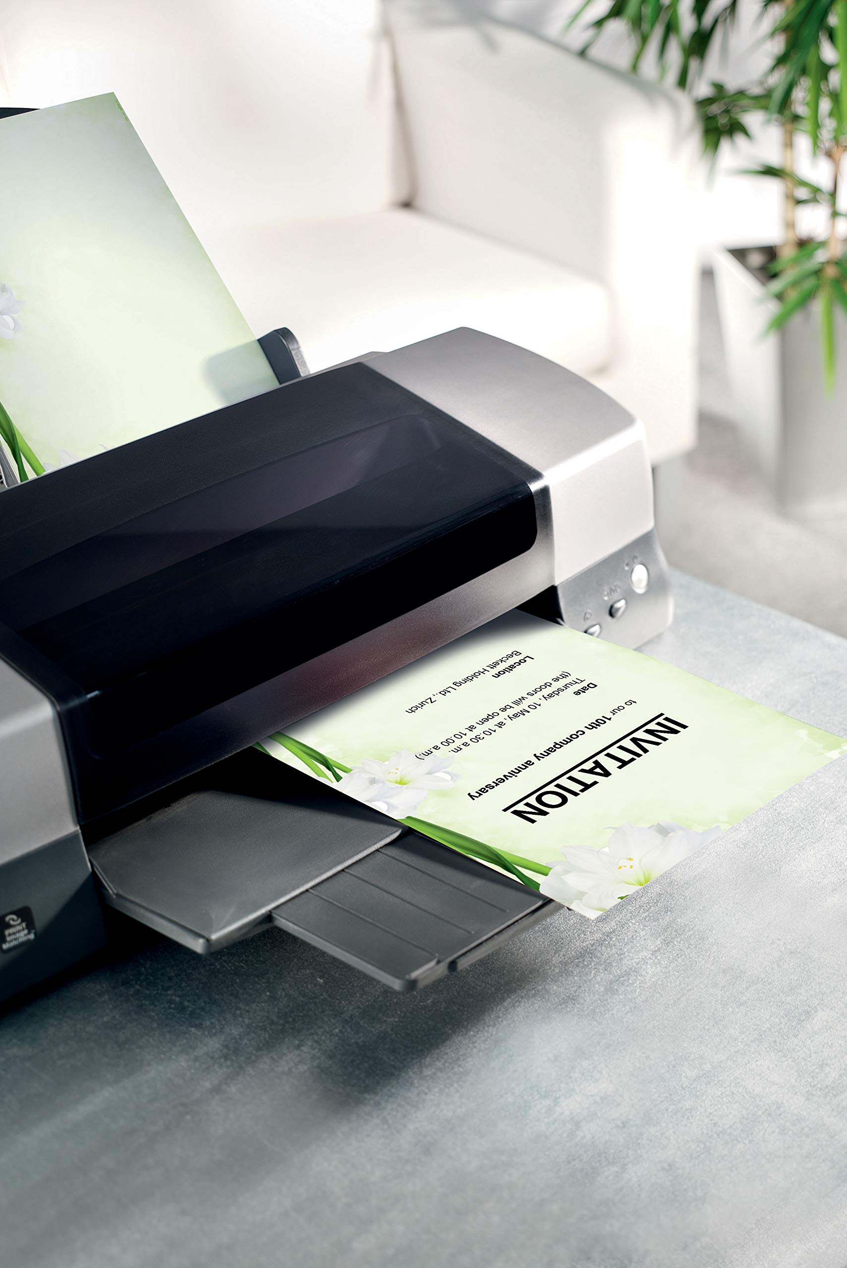 SIGEL DP463 papier z motywem "Green Flower", papier listowy 90 g DIN A4, 25 arkuszy, z papieru zrównoważonego