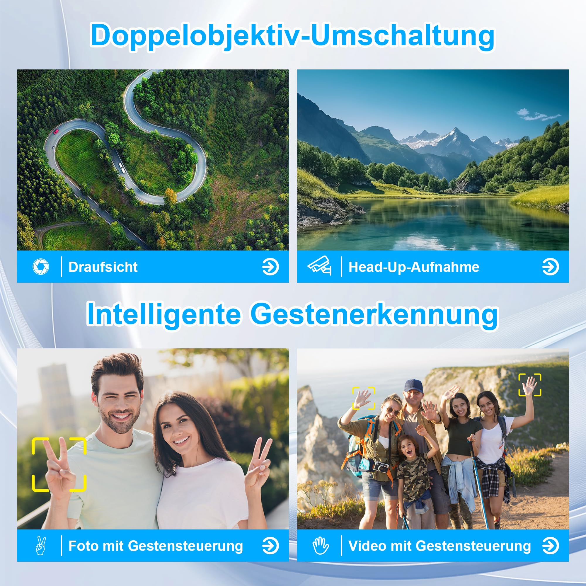 Drohne mit Kamera 4K, GuKKK Mini Drohne mit 2 Kameras HD, Faltbare FPV Drone Live Übertragung, Kamera Elektrisch Verstellbarer mit 2 Batterien,RC Drones WiFi FPV Übertragung Quadcopter für Anfänger