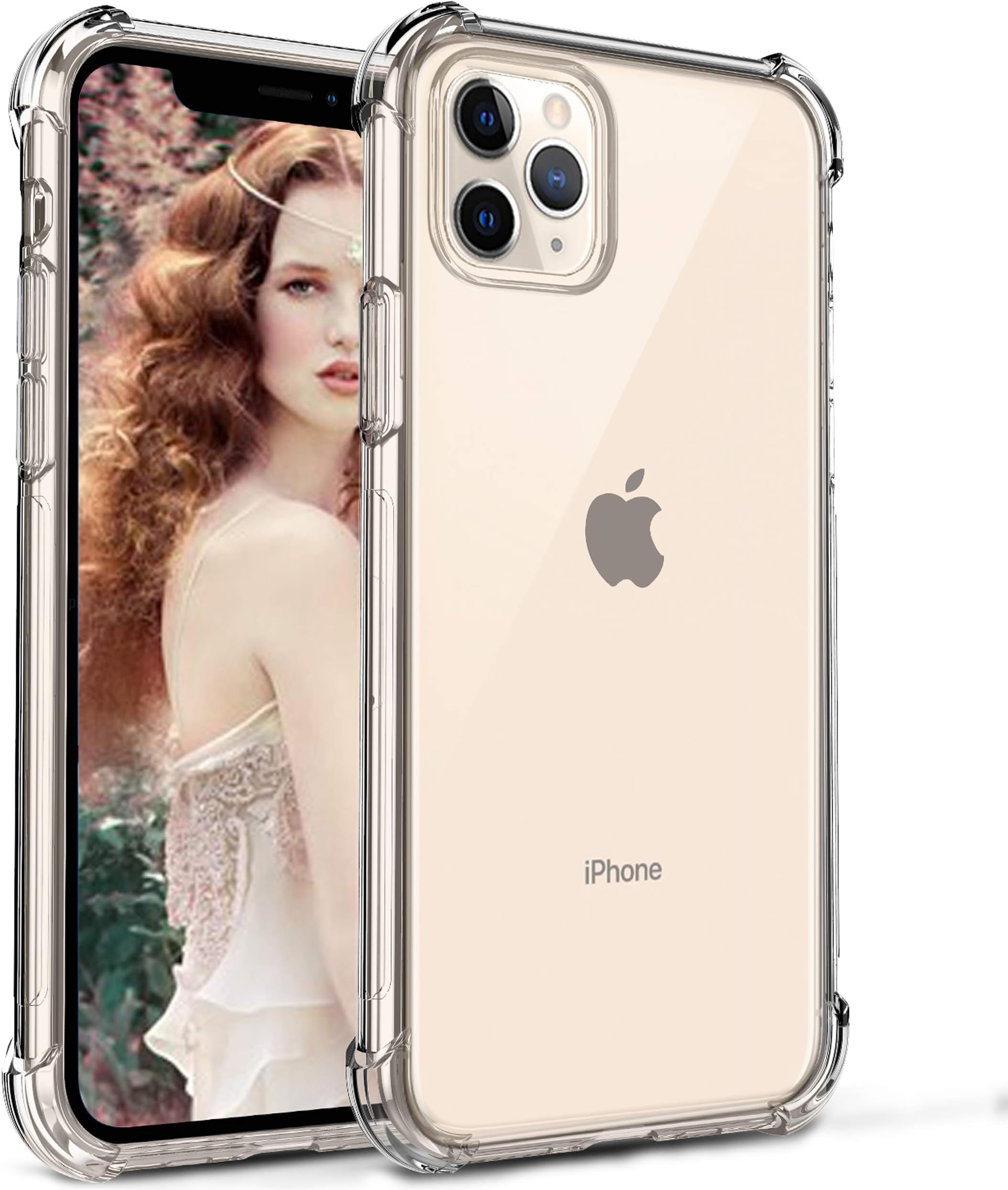 RioGree for iPhone 11 Pro Max Case ( 6.5" 2019 ) Clear Silicone TPU Cute Lightweight Shockproof Crystal Flexible Slim Thin for Women Men Girls Boys , Clear