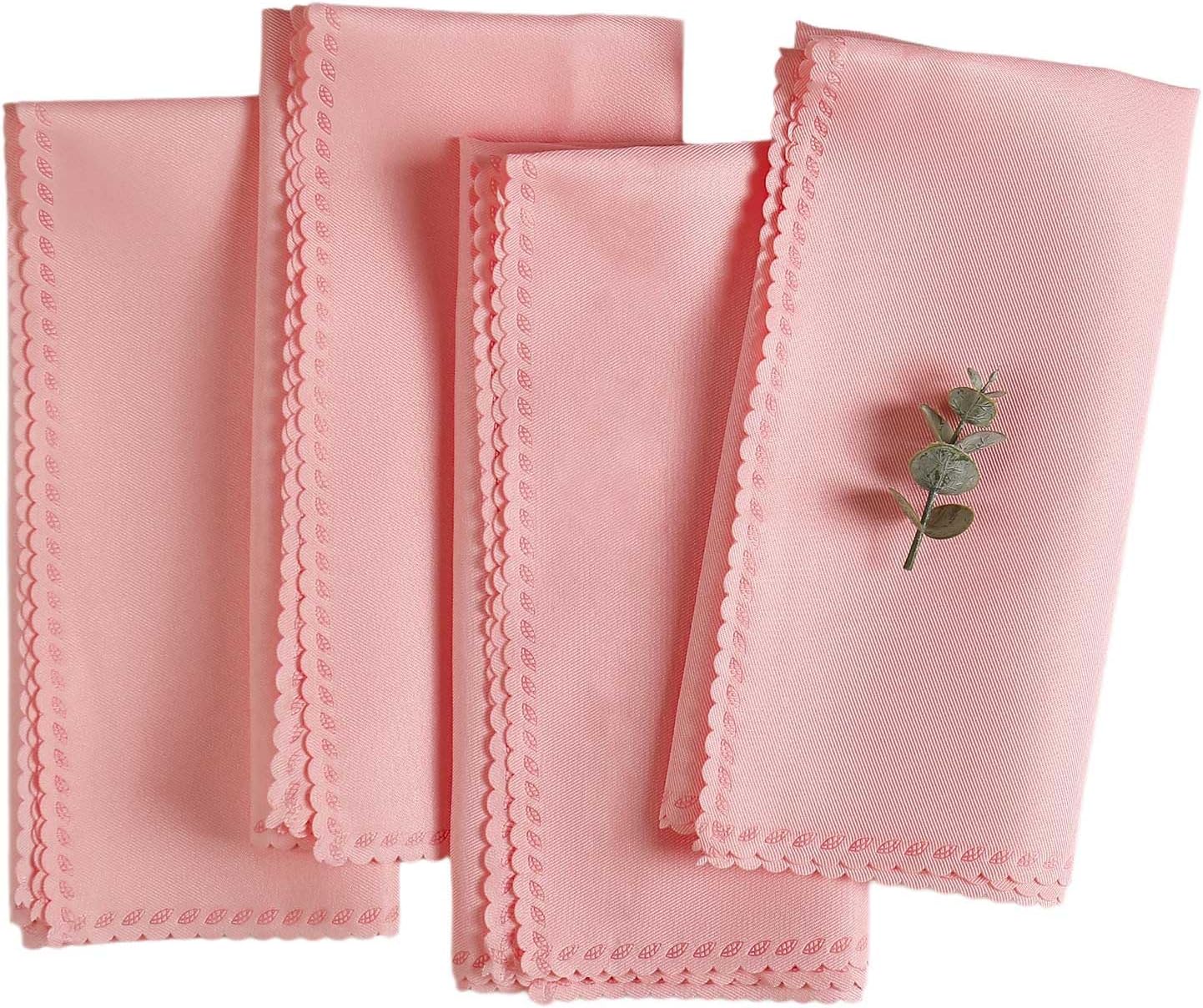 Halloween Cloth Napkins Set of 4, Black Polyester Dinner Napkins Washable Reusable, Wave Lace Table Cloth Napkins for Christmas Thanksgiving Festival Holiday Dinner Table Decoration