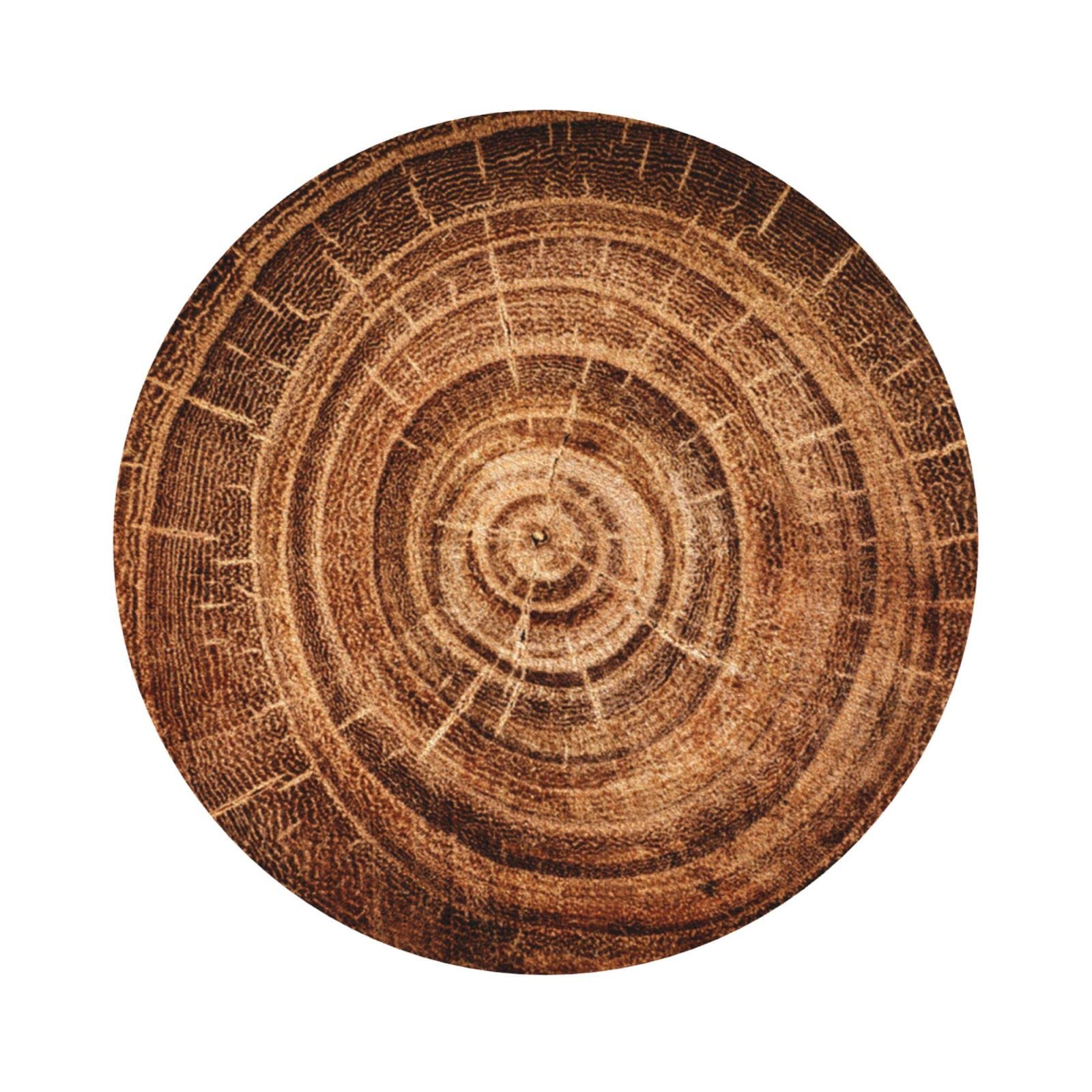 4 in Drink Coasters Set of 6 Stump of Oak Tree Printed Leather Coasters Leather Coasters for Drinks Set for Glass Coffee Cup Mug