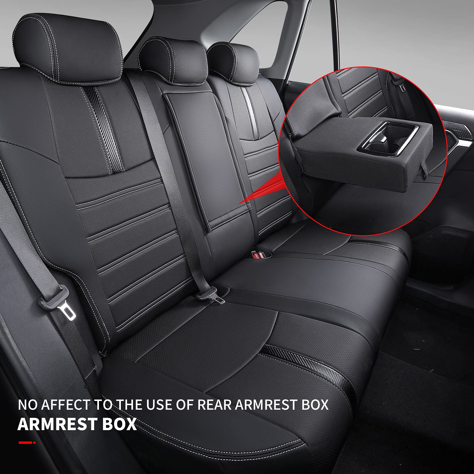 Car PU Leather Seat Covers Airbag Compatible Car Interior Accessories Front/ Rear/ Full Set