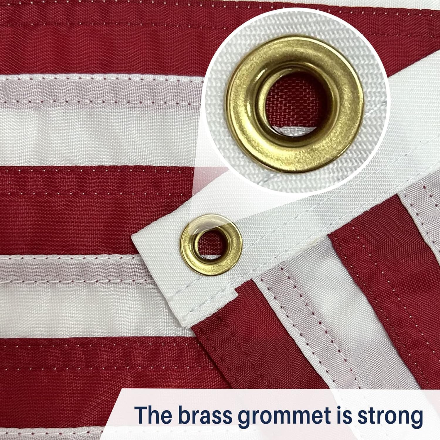 AMZFLAG American Yacht Ensign Marine Flag 3x5 ft Embroidered US Yacht Ensign Nautical Boat Flags for Outside with 2 Brass Grommets
