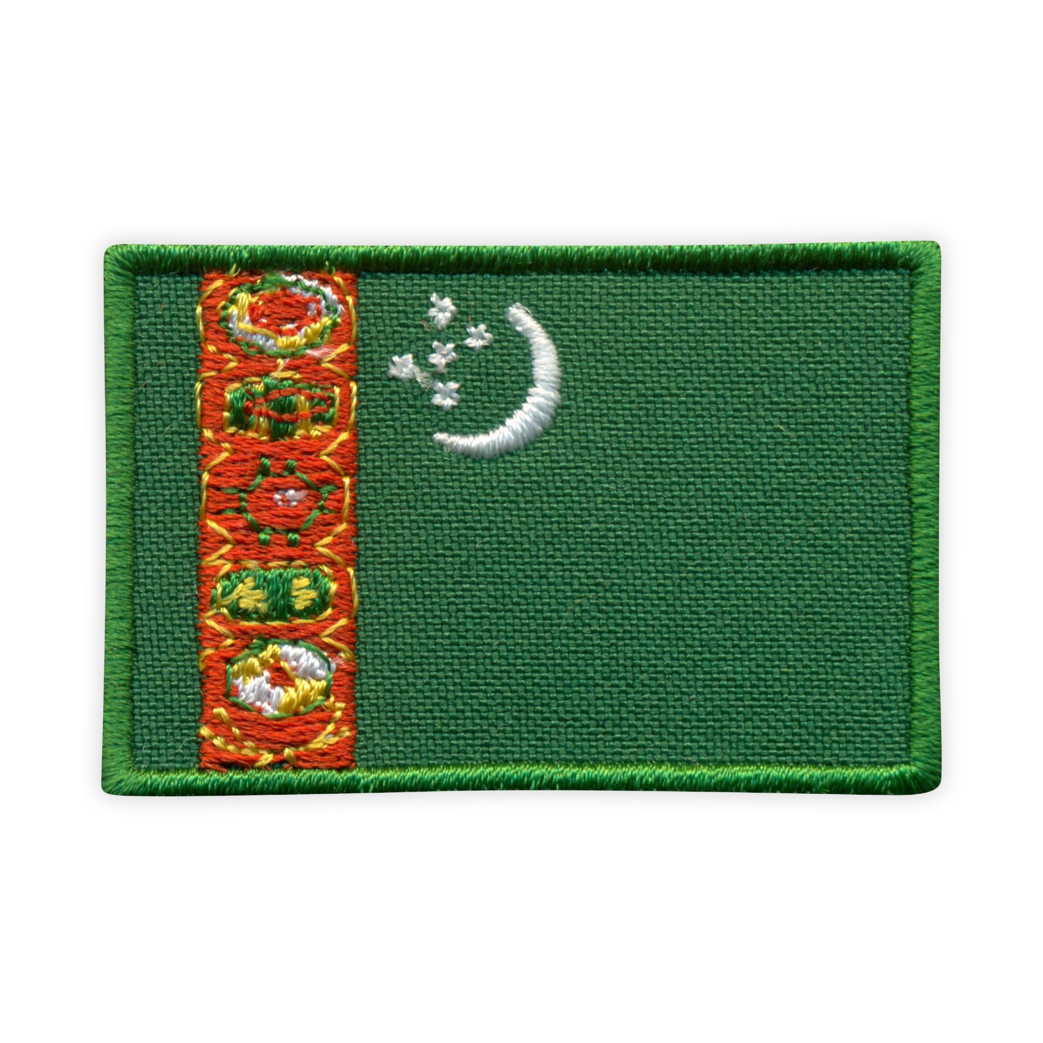 Patchion Flag of Turkmenistan - Sew-on - Embroidered Patch/Badge/Emblem