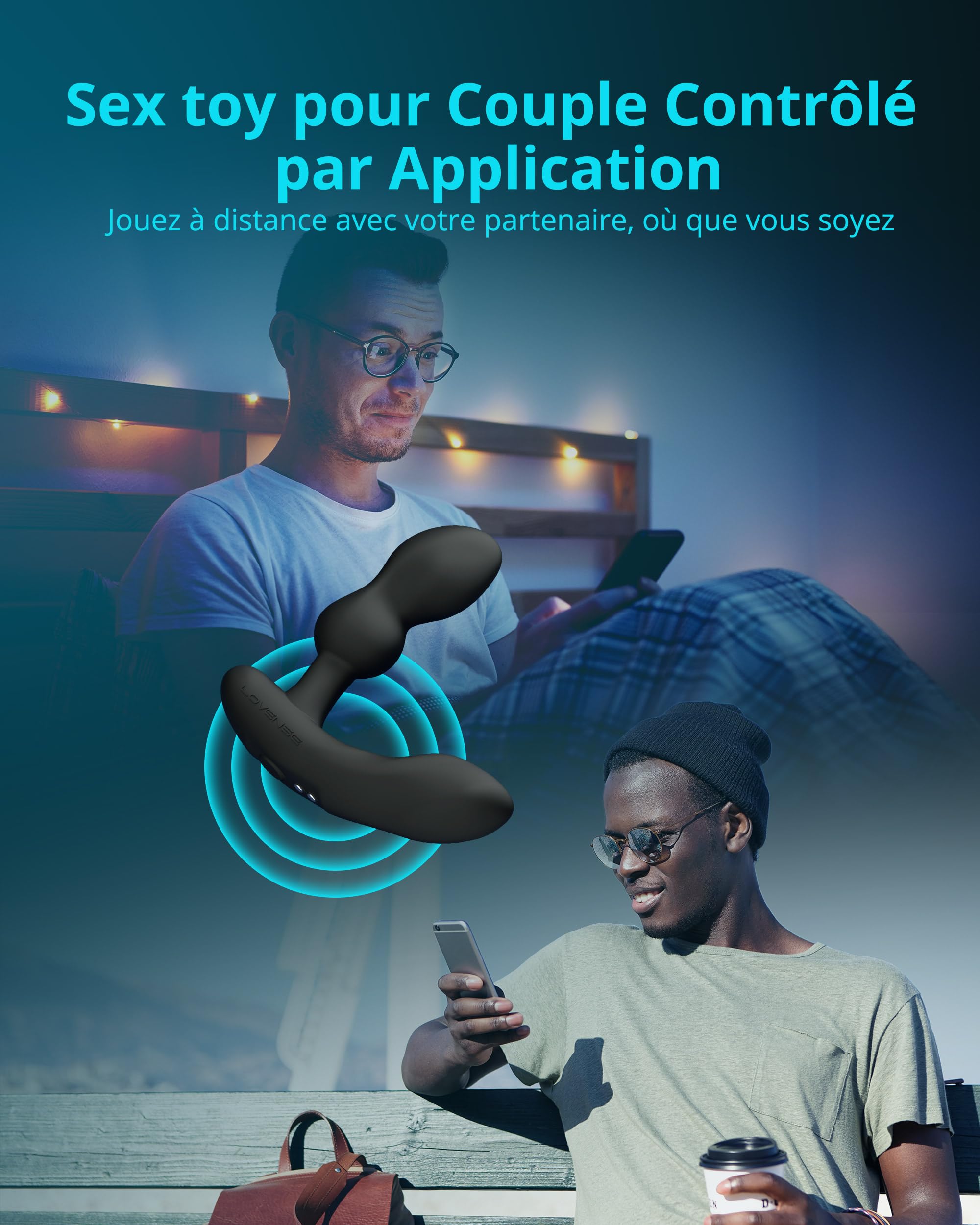 LOVENSE Edge 2 Masseur de Prostate Vibrant Homme Plug Anal Col Ajustable | Stimulateur Prostate via Application Bluetooth, Double Moteur, IPX7, Vibromasseur à Modes Personnalisés