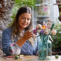 Vista 9 de LEGO Botanicals Flower Bouquet Building Set - Artificial Flowers for Decoration for Home and Display, Ages 18+ - for Table, Desk, Office - Gift for