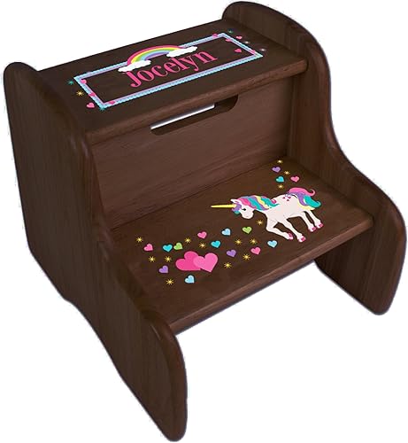 Taburete de dos pasos personalizado Unicorn Espresso