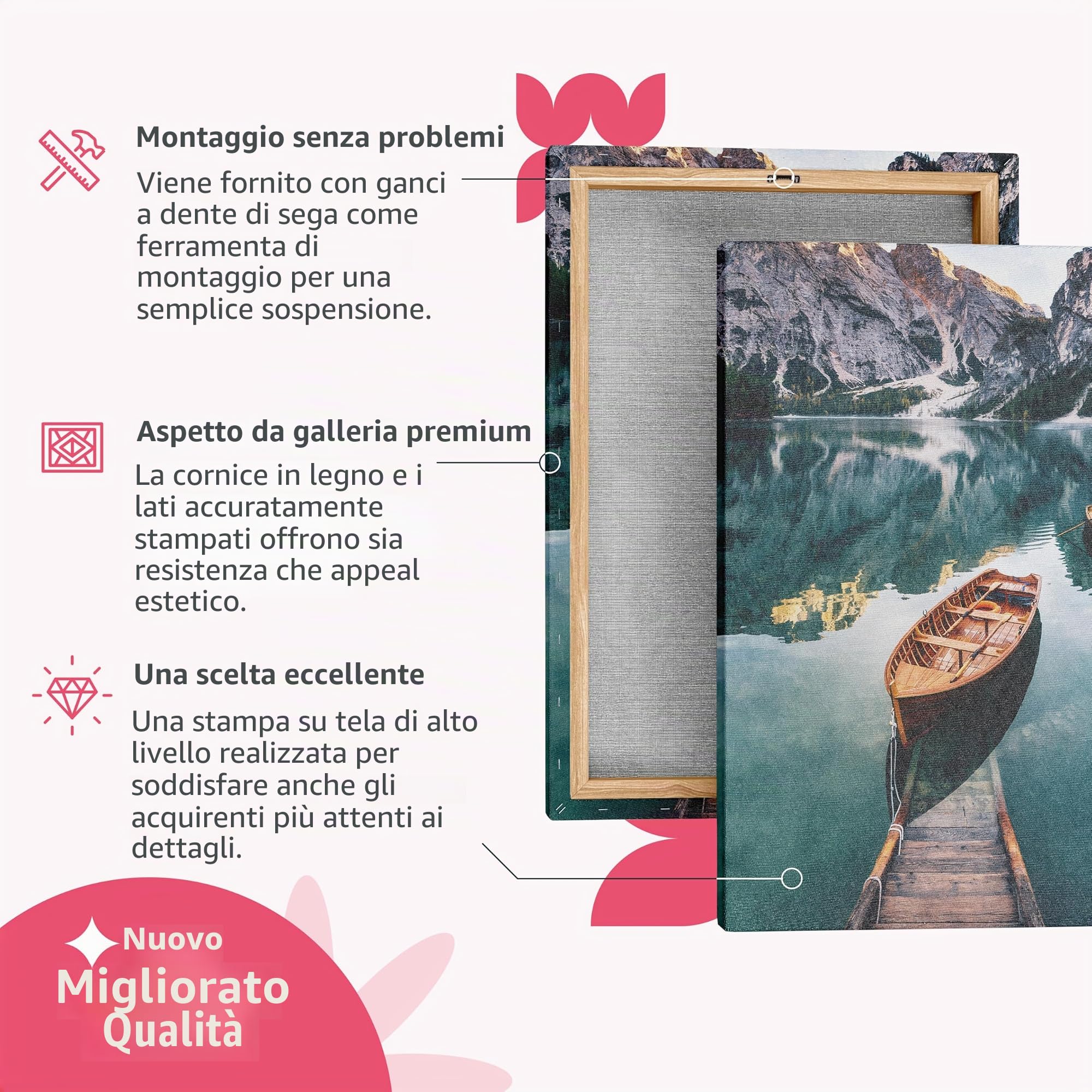decomonkey Quadri Moderni Soggiorno Astratto Bacio, 5 pezzi, 200x100 cm | Tela strutturata su telaio in legno, decorazione da parete, coppia, amore, uomo, persone, bianco, turchese