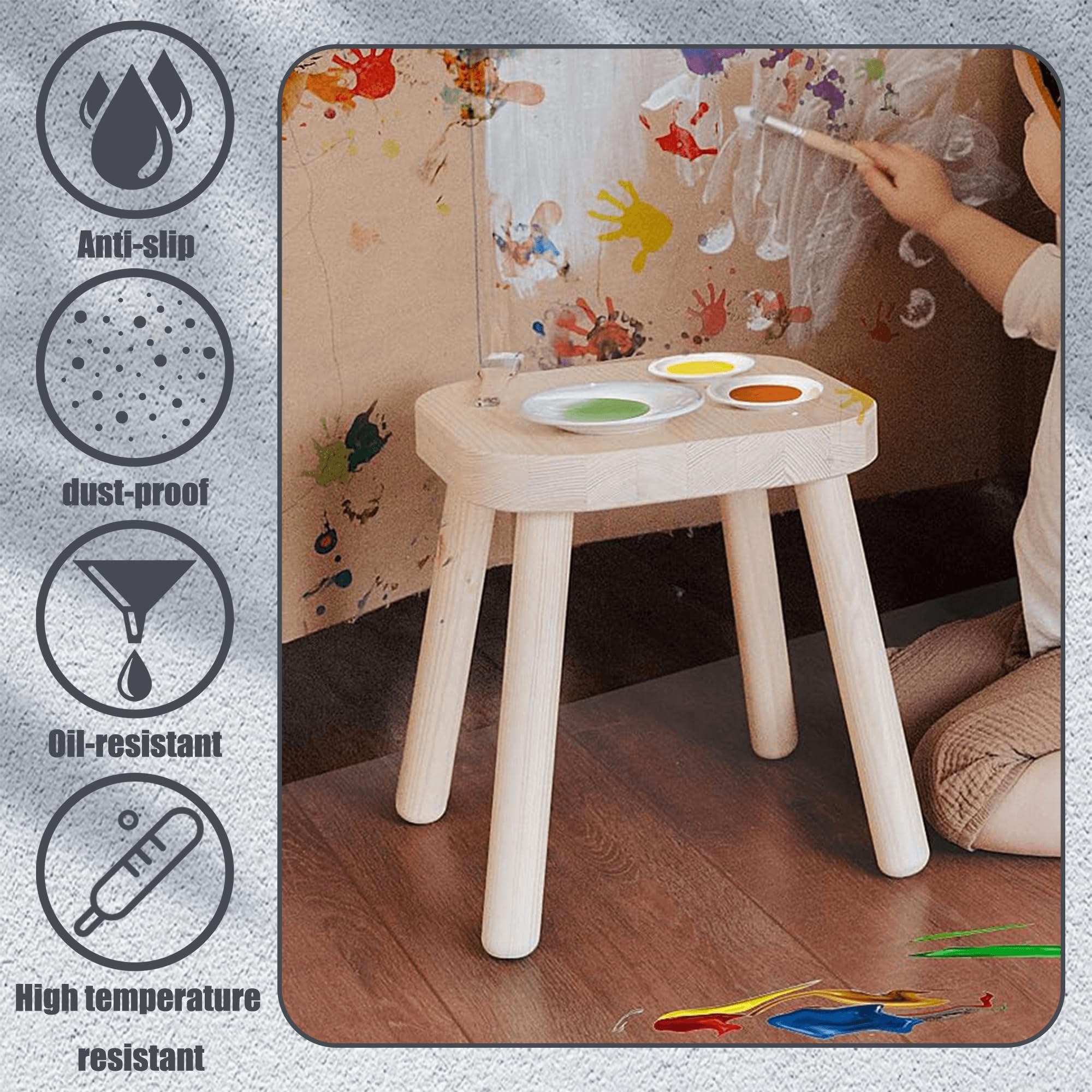 Protector de Suelo 90 x 150 cm Resistente, Antideslizante Protectores de Suelo de PVC Antideslizante y Fácil de Limpiar Ideal para Suelos Duros y Parquet, Color Transparente