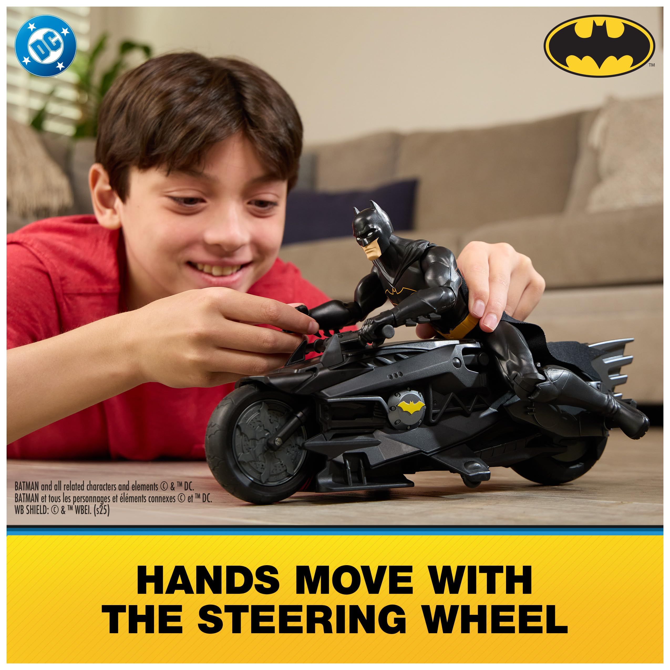 DC Comics, Batman Stealth Remote Control Batcycle with 12" Batman Action Figure, Super Hero Kids Toys for Boys and Girls Ages 4 & Up
