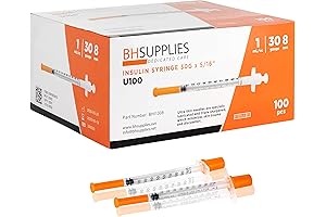 BH Brand 29 Gauge X 5/16 Inch U-100 Syringe Needles (Pack of 100)