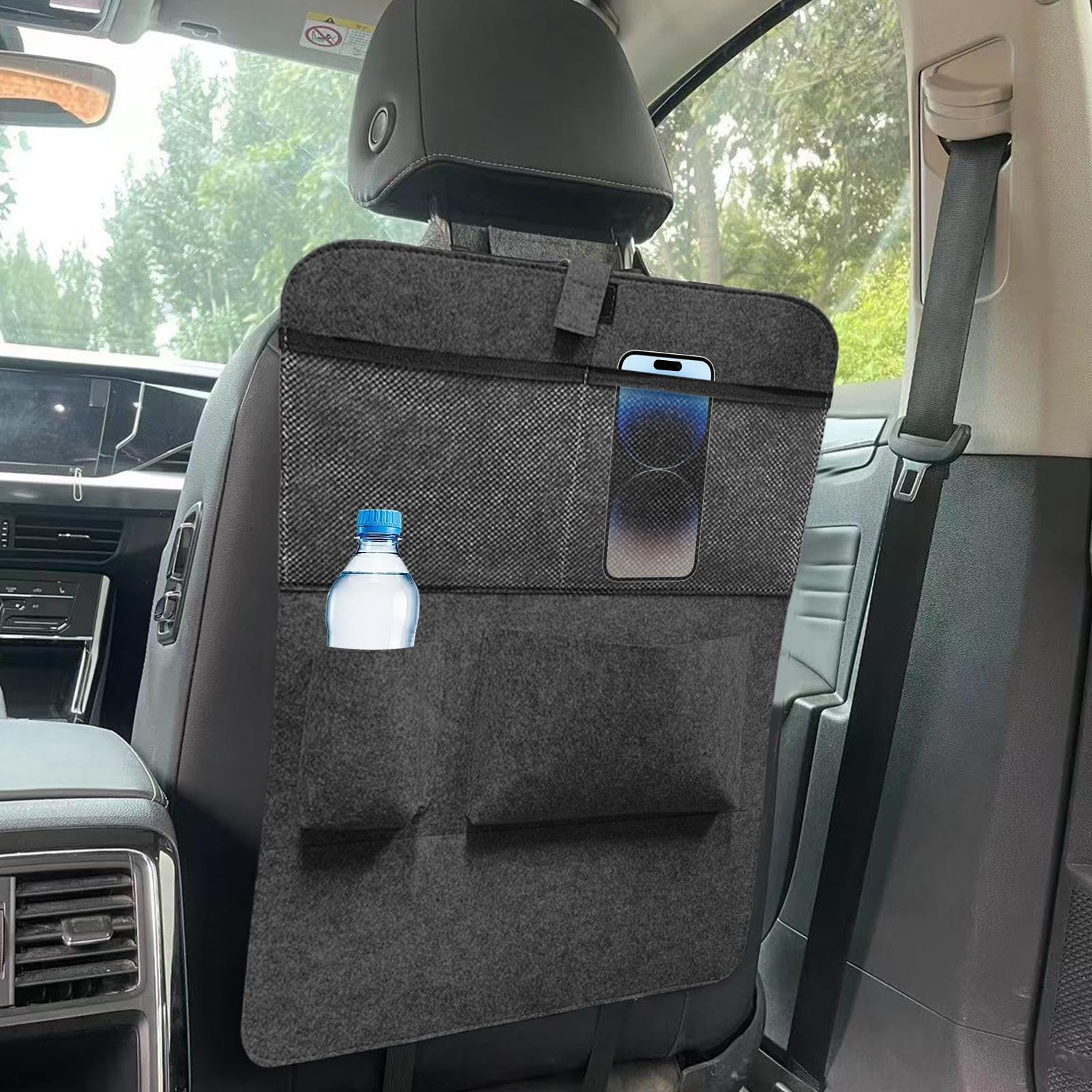 Versatile auto in feltro – ideale per viaggi interni su strada, campeggio, pendolari quotidiani – per conservare bevande, telefoni, libri, chiavi e altro – design elegante