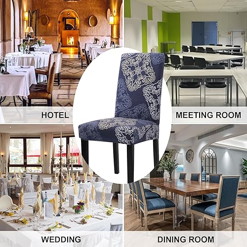 Miniatura 7 de Fundas para sillas, fundas para sillas de comedor, paquete de 6, fundas elásticas para sillas de comedor, fundas para sillas de comedor para cocina,