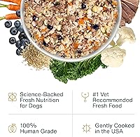 Vista 2 de JustFoodForDogs Alimento fresco congelado para perros, comida completa o complemento, receta de comida para perros de grado humano de cordero