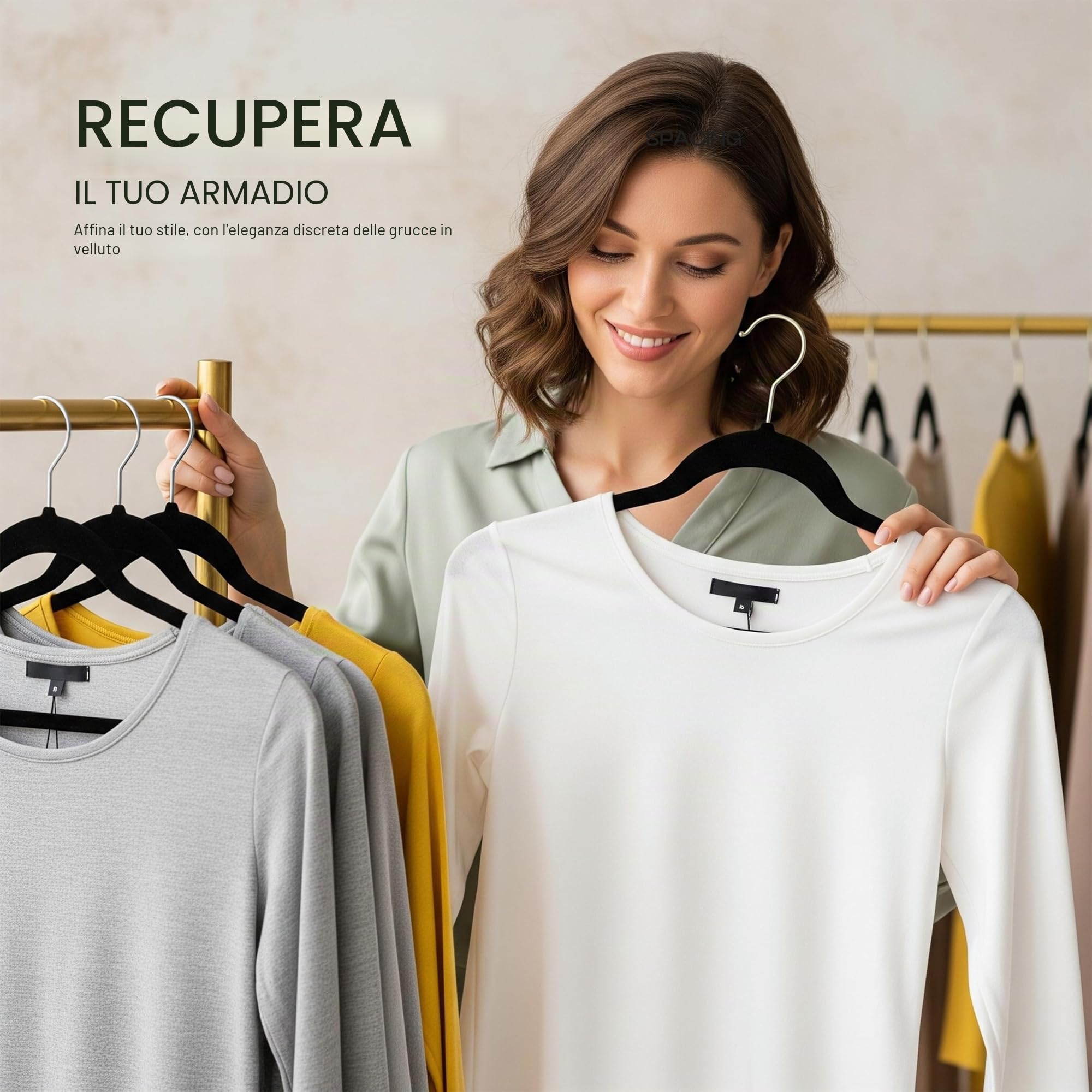Utopia Home Appendini in velluto - grucce appendiabiti, appendini armadio per camicie, giacche e abiti, Antiscivolo e resistente (Nero, confezione da 50)