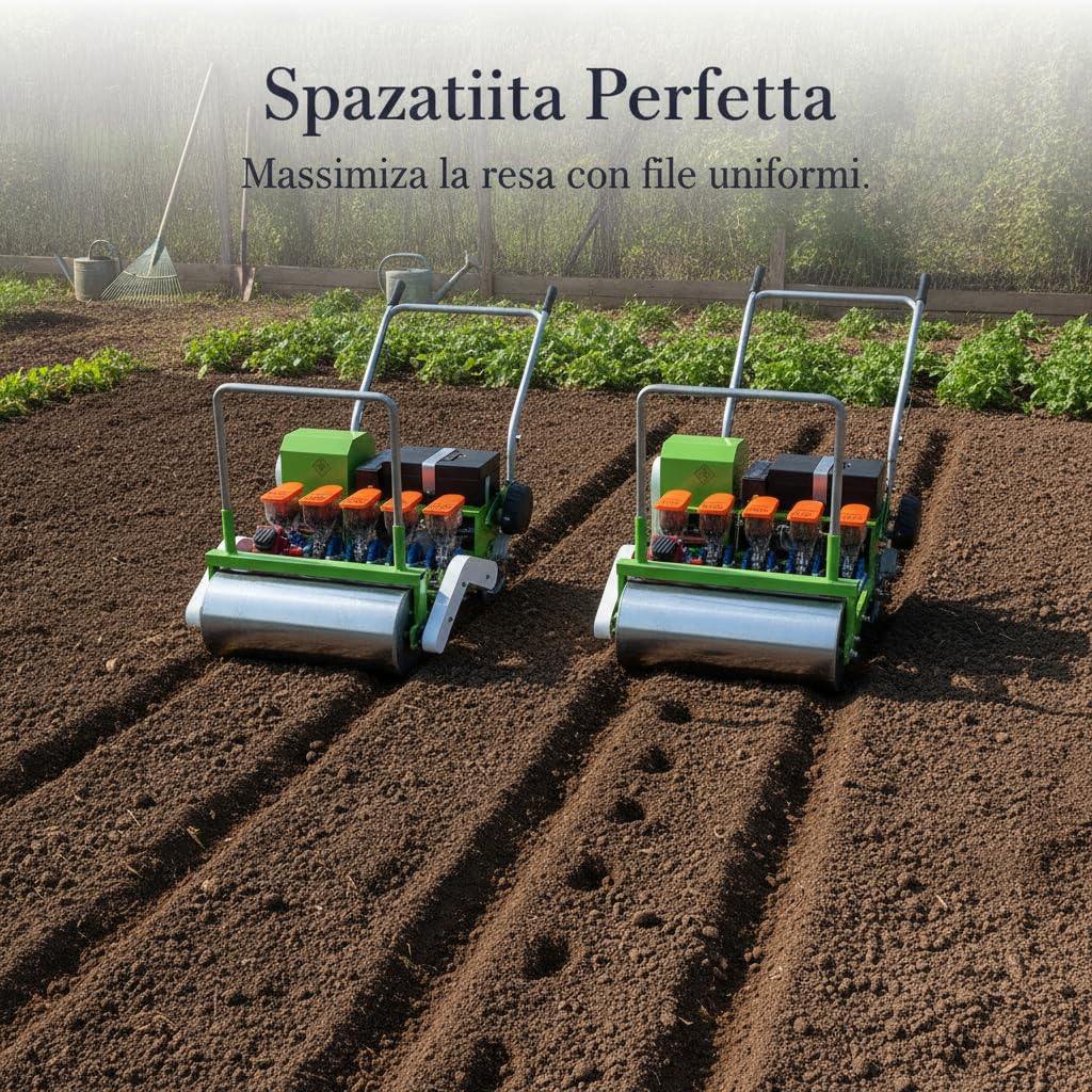 per orto manuale di precisione, Attrezzo a spinta per giardinaggio, per professionisti, Seminatrice a spinta manuale a due file