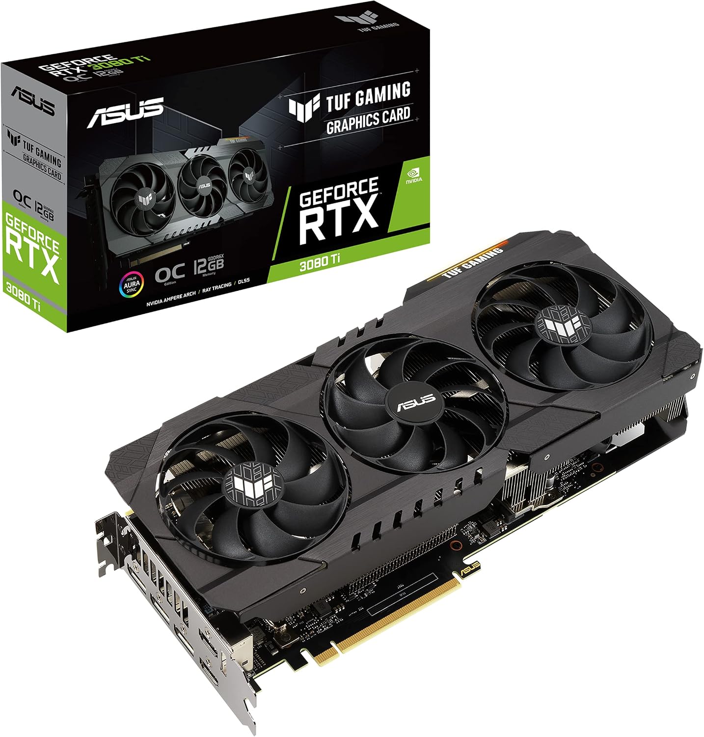TUF Gaming NVIDIA GeForce RTX 3080 Ti OC Edition Graphics Card (PCIe 4.0, 12GB GDDR6X, HDMI 2.1, DisplayPort 1.4a, Dual Ball Fan Bearings, Military-Grade Certification), 3 Year Warranty