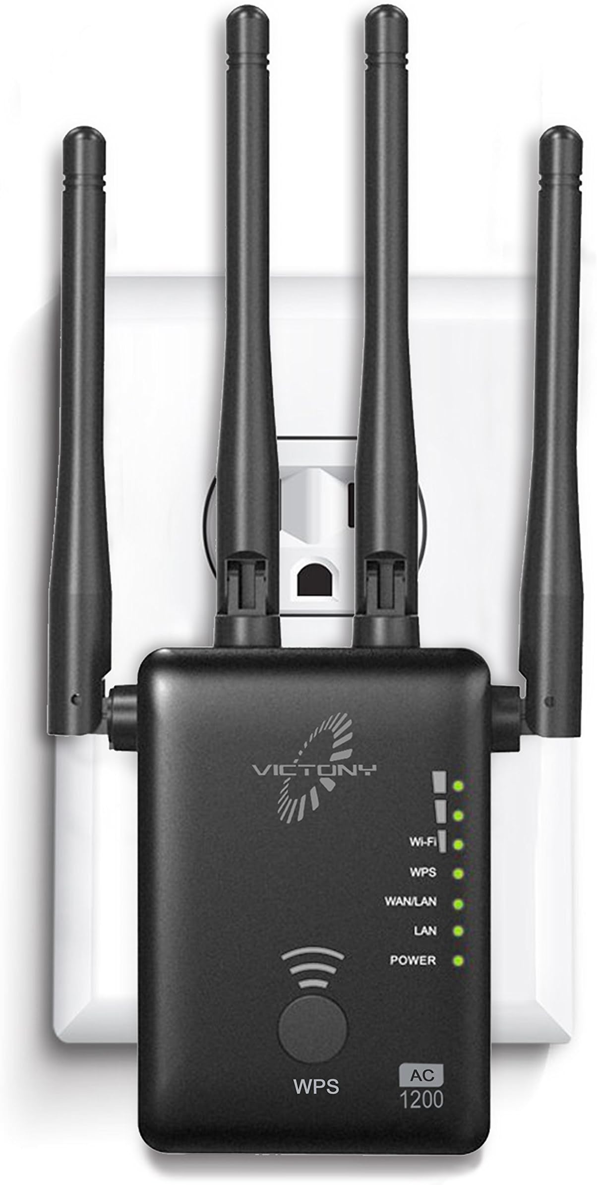 VICTONY WiFi Range Extender 1200Mbps WiFi Signal Booster with Hign Performace External Antennas WiFi Extender for 2.4G and 5G Frequency