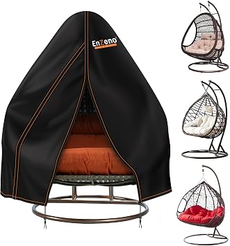 Enzeno Double Patio Egg Chair Cover Glider Covers Waterproof,Black
