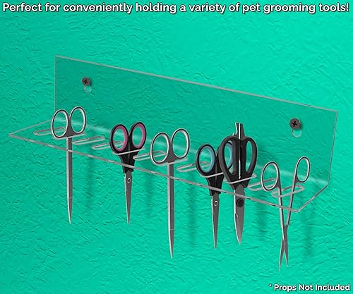 Miniatura 7 de Marketing Holders Organizadores de tijeras de acrílico transparentes para montaje en pared de 15.75 pulgadas de ancho, práctico organizador con