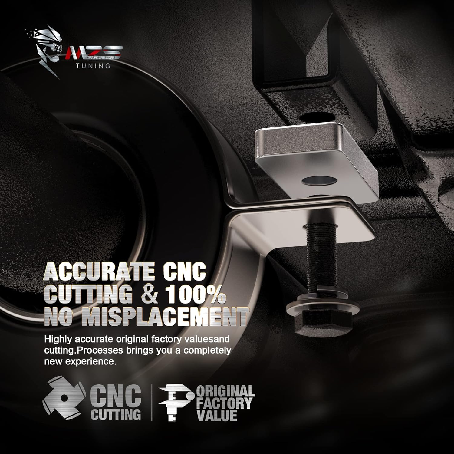 MZS Rear Driveshaft Spacer Kit + Truck Bed Rail Cleats (4Pcs Red) Compatible with 2006-2024 Tacoma