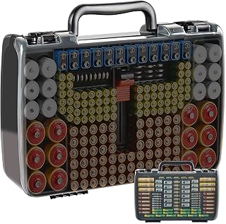 Battery Organizer Storage Holder Box Case with Tester- 269 Batteries Double-Sided Variety Pack, Holds AA AAA 4A C D Cell 9...