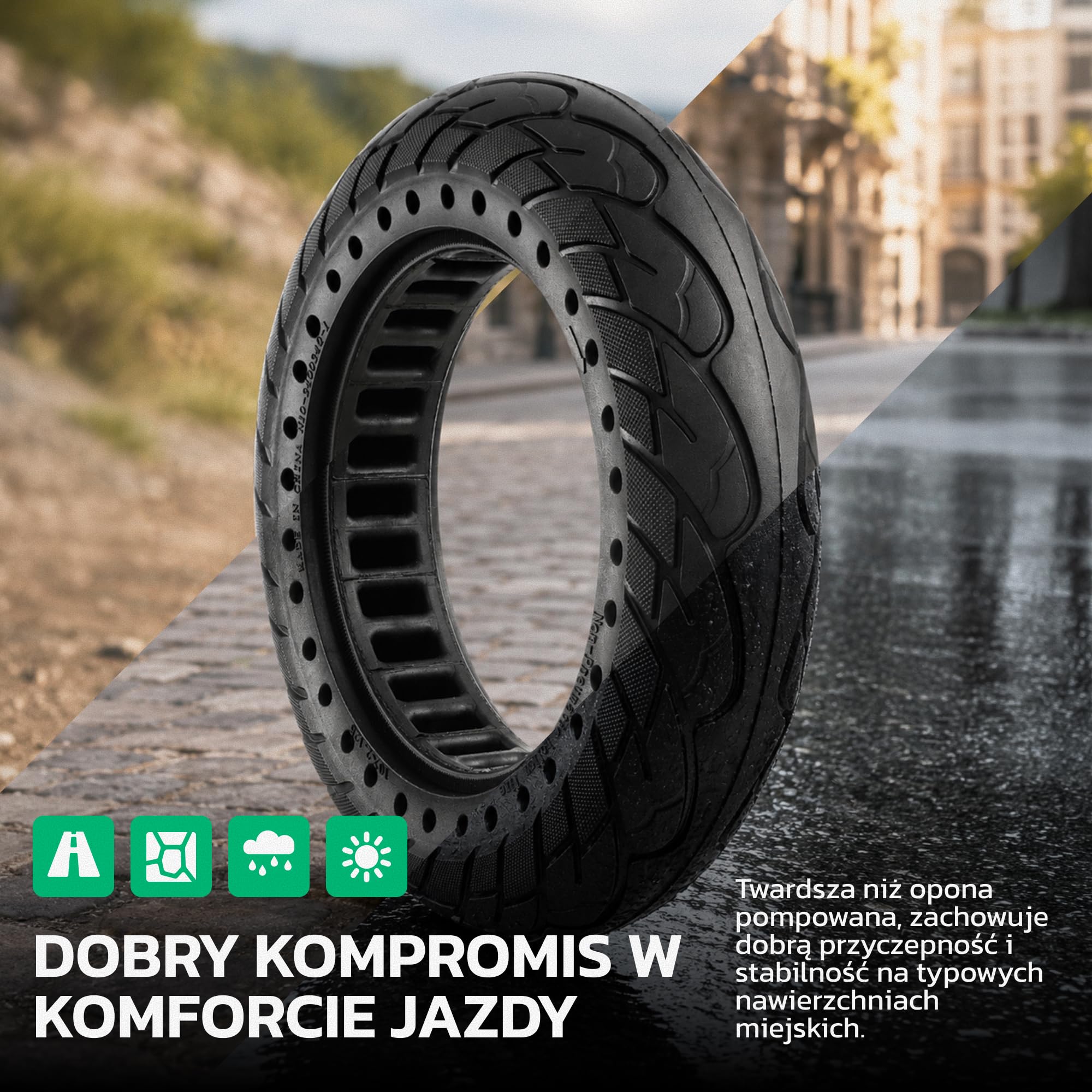 MOOVMOOV 10x2.125 Opony solidne - dla hulajnóg elektrycznych takich jak Pure Air Pro/LR, SoFlow S06, Vivobike S2 & S3 Max, inne - Opony odporne na przebicie 10x2.125 cali