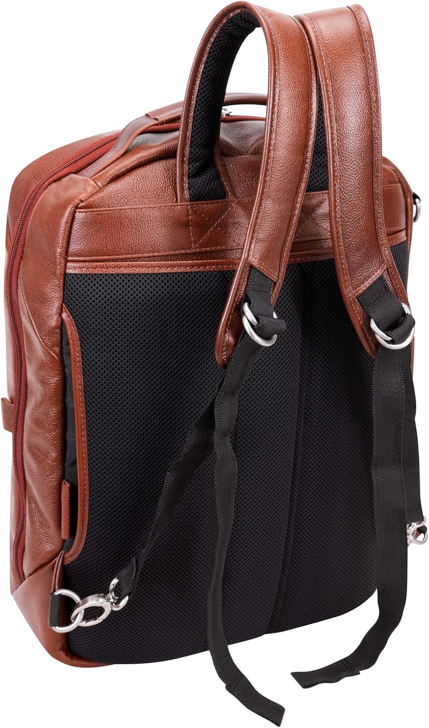 McKlein East Side, Pebble Grain Calfskin Leather, 17" Leather, 2-in-1, Laptop & Tablet, Convertible Travel Backpack & Cross-Body, Brown (18874)