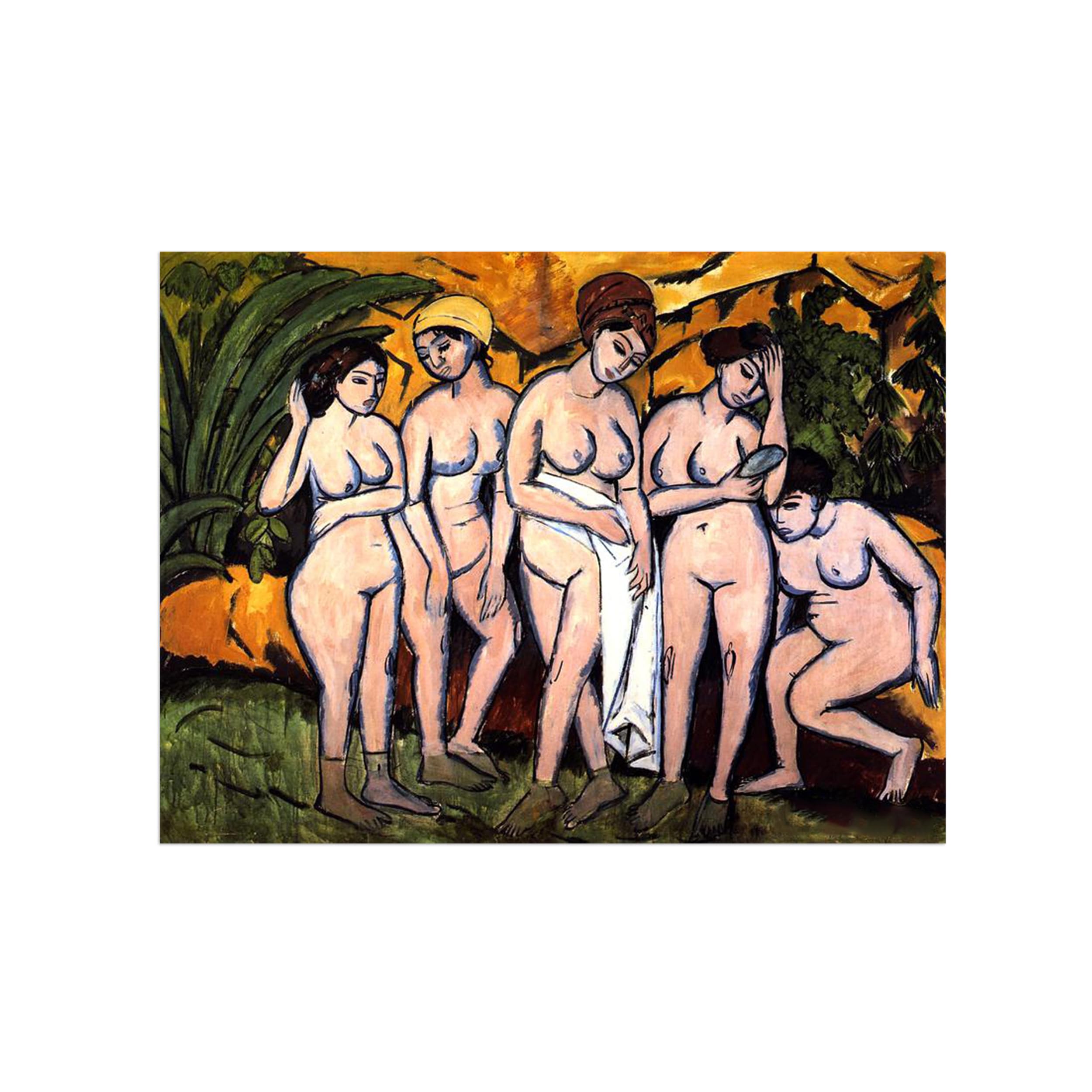 SDYSKKUG Famous Wall Art. Canvas Prints. Five Bathers.90x70cm Unframed