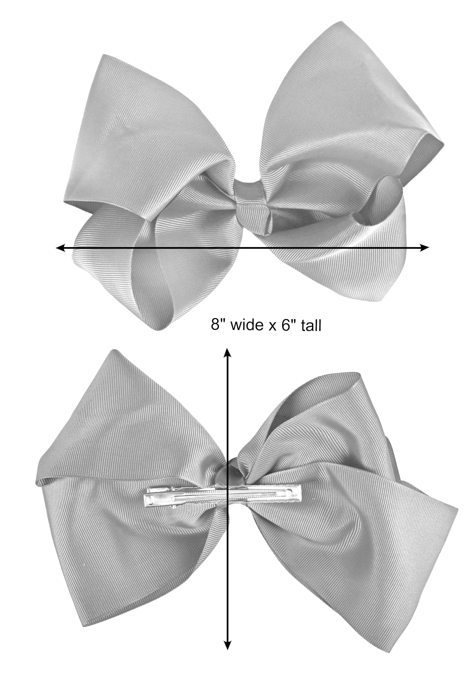 NYFASHION101 Women's Girls' Smooth Grosgrain Ribbon Bow Alligator Clip, Jumbo Navy