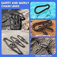 Vista 4 de Paquete de 30 mosquetones resistentes, ganchos de resorte grandes de 4 pulgadas a granel, mosquetones negros galvanizados de 3/8 pulgadas