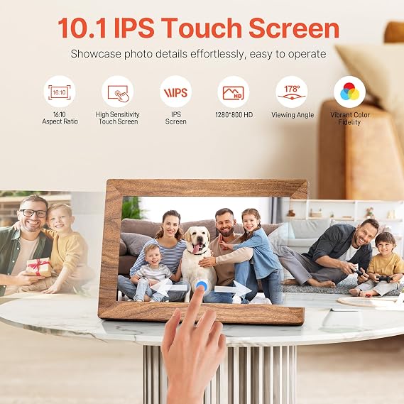 2 Pack-Frameo 10.1 Inch WiFi Digital Picture Frame with 32GB Memory, 1280 x 800 IPS Touch Screen Smart Electronic Photo Frame