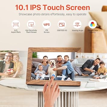 2 Pack-Frameo 10.1 Inch WiFi Digital Picture Frame with 32GB Memory, 1280 x 800 IPS Touch Screen Smart Electronic Photo Frame