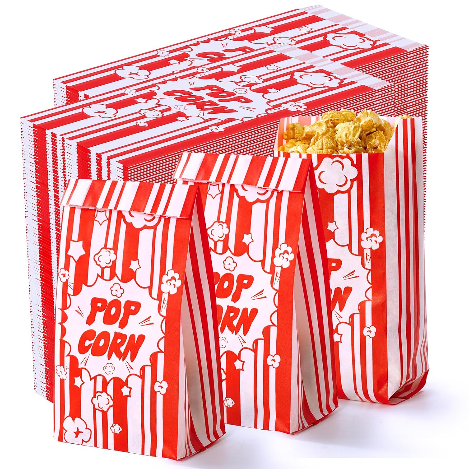 500 Pack 1 oz Paper Popcorn Bags for Carnival, Home Movie Night Treats