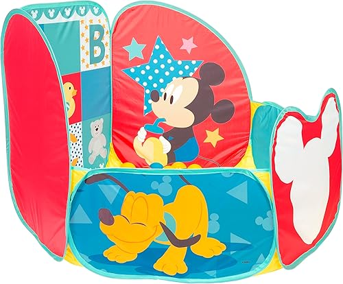 Miniatura 3 de Disney Baby Piscina de pelotas con 15 bolas flexibles suaves para presionar y jugar, arena para bebés, niños y niñas 15 bolas incluidas