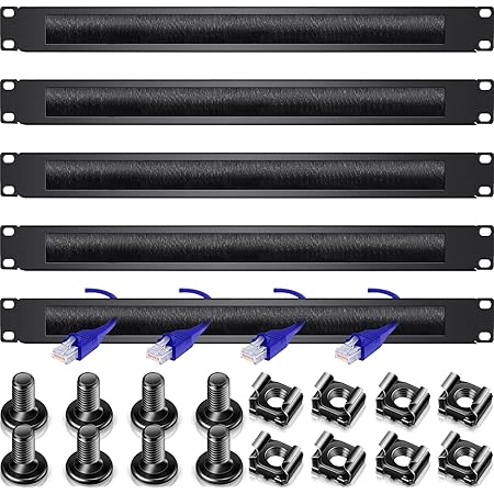 19-inch 1U Horizontal Rack Mount Cable Management Panel – Unbranded, 1U Height, 19” Width