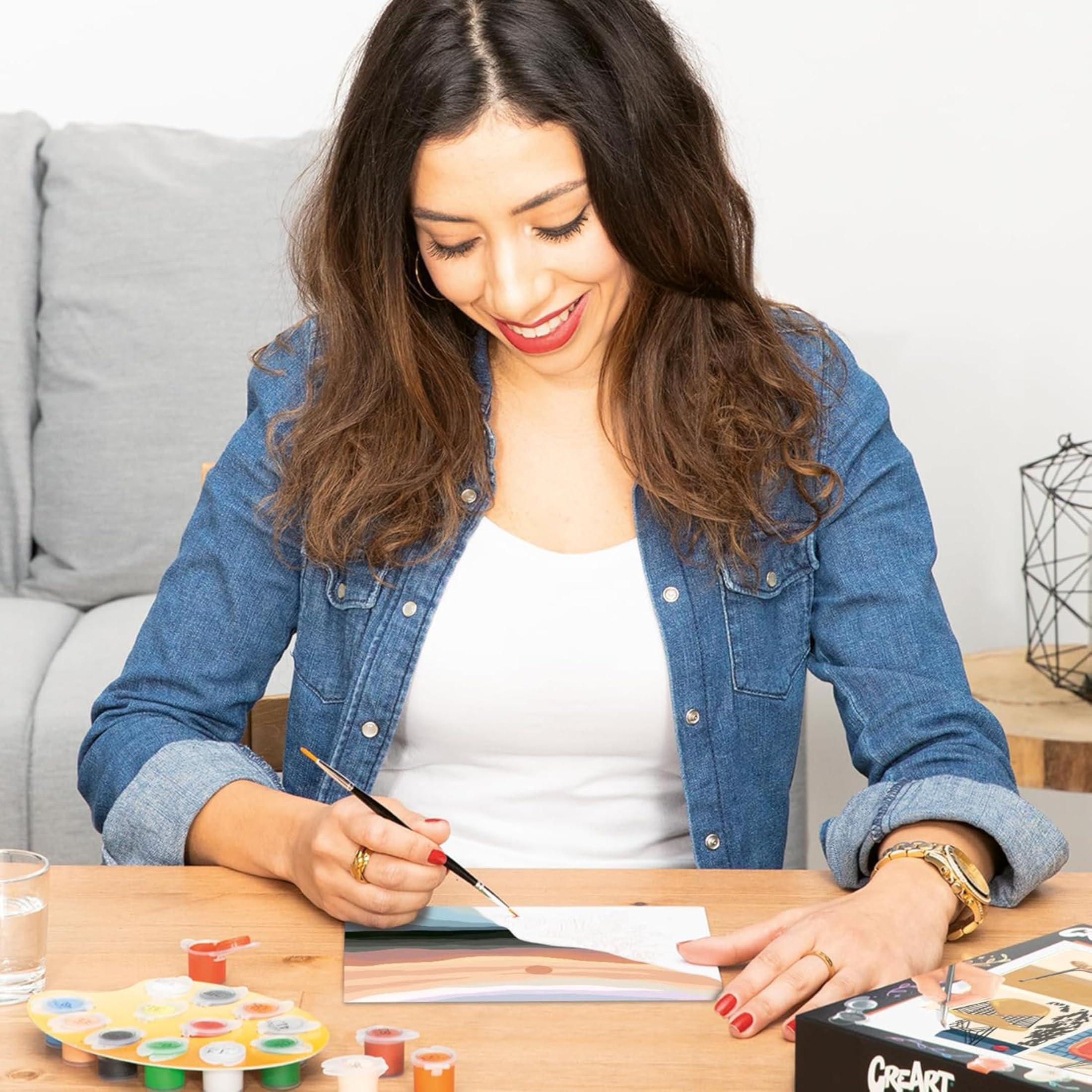 Ravensburger - CreArt Paesaggio Stile Minimal, Kit per Dipingere con i Numeri, Contiene Tavola Prestampata 24x30 cm, Pennello, Colori e Accessori, Gioco Creativo e Relax per Adulti 14+ Anni