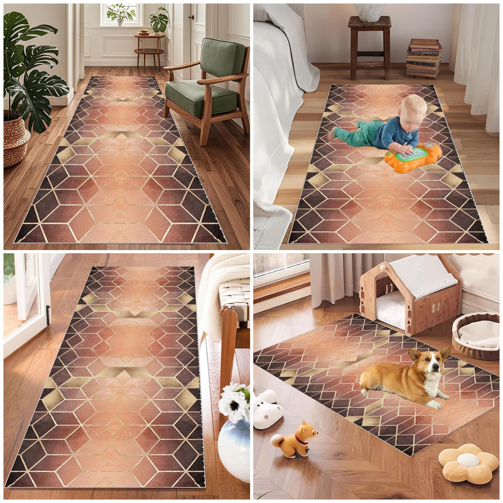 Dywan do korytarza 90 x 120 cm dywan kuchenny zmywalny antypoślizgowy dywanik do przedpokoju dywan do przedpokoju wejście do wewnątrz chłonny dywan do salonu sypialni długie dywany krótkie włosie