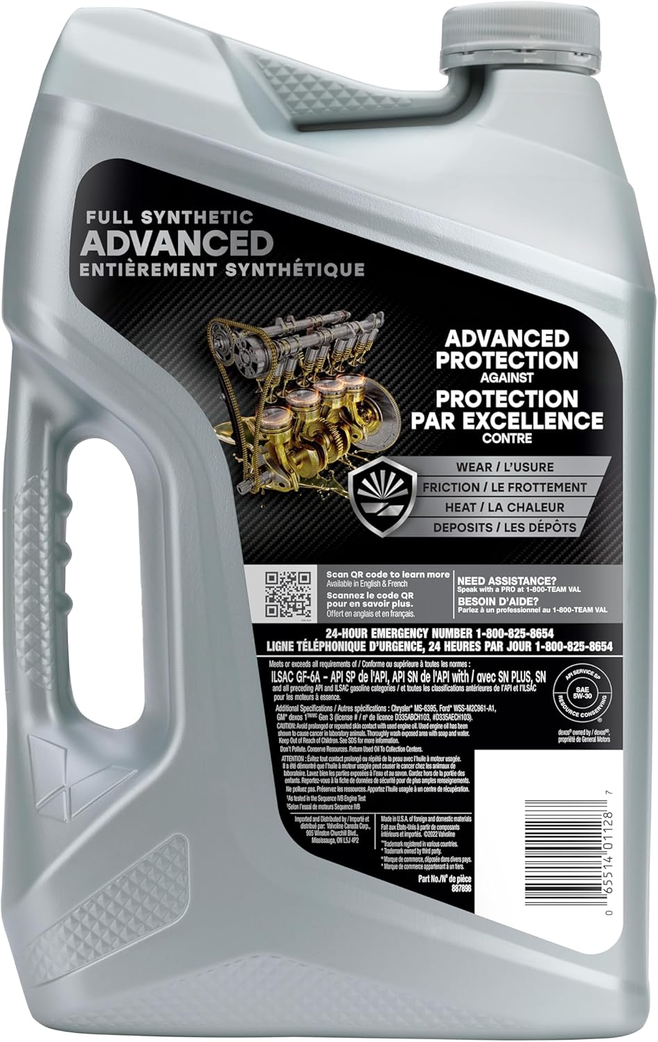 Valvoline Advanced Full Synthetic 5W30 Motor Oil 5L - View 5