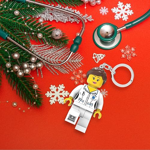 Miniatura 2 de LEGO KE186 - Llavero de luz clásica para enfermera, figura de 3 pulgadas de alto, Blanco