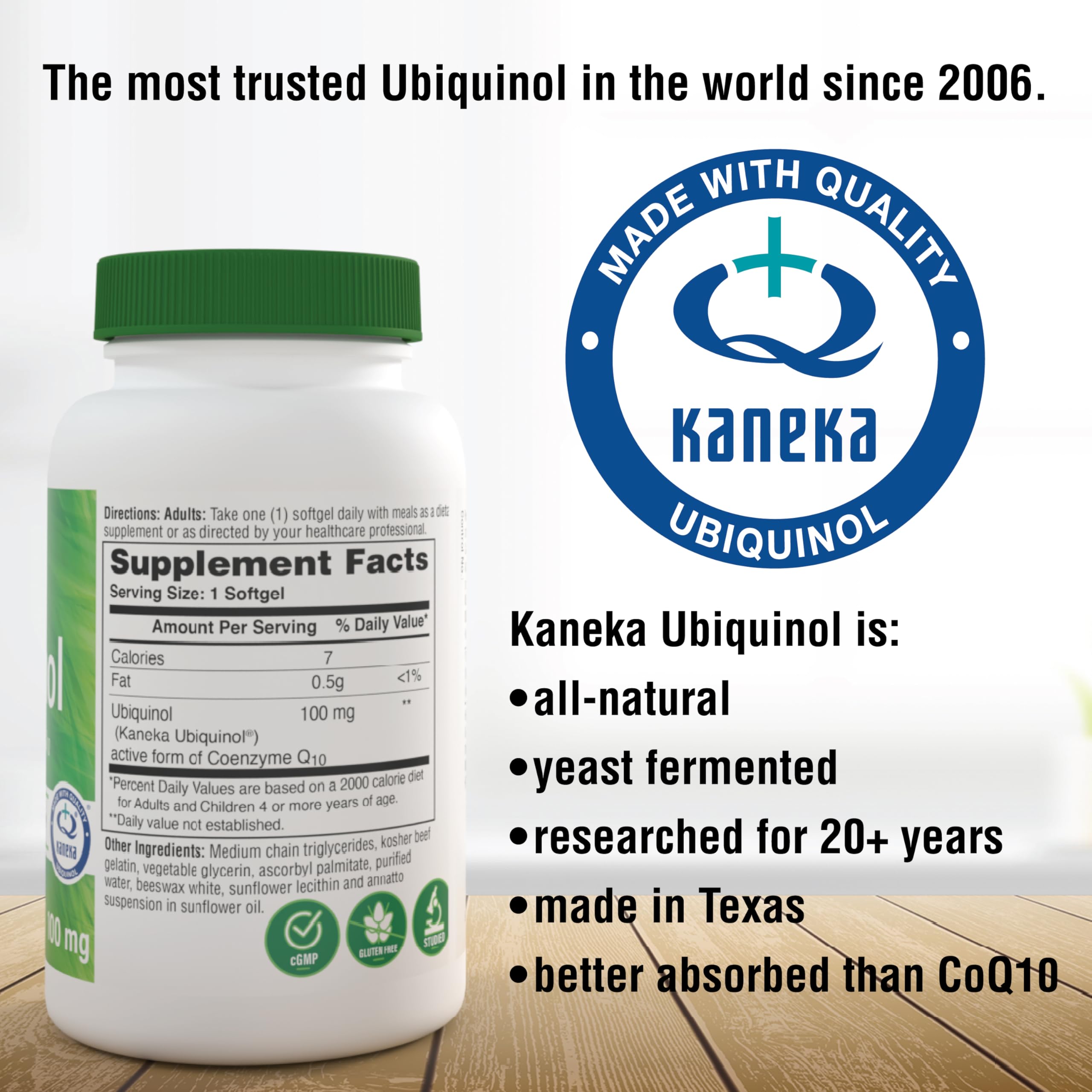 Health Thru Nutrition Ubiquinol 100mg 120 Softgels Kaneka QH Active CoQ10 — Amazon image 5