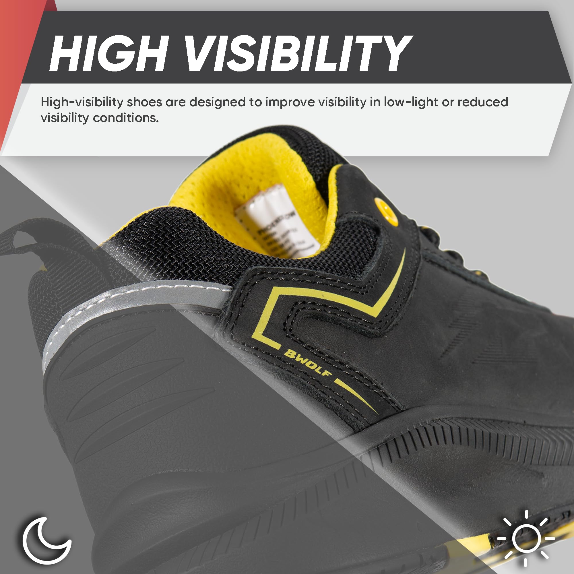 BWOLF Phoenix S3S Arbeitsschuhe Herren S3 Sicherheitsschuhe Herren S3 Nabuk wasserdicht, rutschhemmend 4x4 Grip Tech, Ergo Sohlen (Schwarz, EU Schuhgrößensystem, Erwachsene, Numerisch, M, 44)